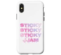 Sticky Jam Jammy Jam Dripping Jammy Jam Rose & Bleu Coquette Coque pour iPhone X/XS