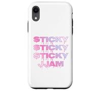 Sticky Jam Jammy Jam Dripping Jammy Jam Rose & Bleu Coquette Coque pour iPhone XR