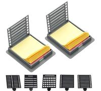 Sticky Note Kit, 2PCS Holder with 5 Template Stencils, 3x3 Organizer, Reusable Dispenser for Office, Home, School, Daily Planning, To-Do Lists