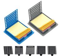 Sticky Note Kit, 2PCS Holder with 5 Template Stencils, 3x3 Organizer, Reusable Dispenser for Office, Home, School, Daily Planning, To-Do Lists