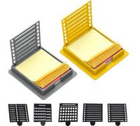 Sticky Note Kit, 2PCS Holder with 5 Template Stencils, 3x3 Organizer, Reusable Dispenser for Office, Home, School, Daily Planning, To-Do Lists