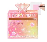 Sticky Notes, Translucent Pads with Pull Out Design, Aesthetic, Study 28g | Sticky Note Pads for Home School Teacher Birthday Work Classroom College Coworkers Study