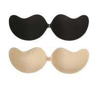 Sticky Strapless Push up Bra for Women, Self Adhesive Invisible Silicone Bra, 2 Pair Reusable Nipple Cover. (Mix,b)