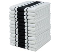 Sticky Toffee 100% Serviettes de thé, 12 Paquet de Serviettes de Cuisine | 50 x 70 cm | Noir | Absorbent Glass Bar Restaurant Cuisine Chiffons