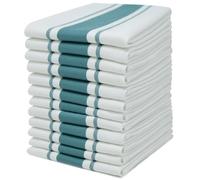 Sticky Toffee 100% Serviettes de thé, 12 Paquet de Serviettes de Cuisine | 50 x 70 cm | Teal | Absorbent Glass Bar Restaurant Cuisine Chiffons