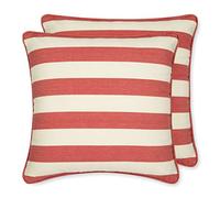 Sticky Toffee Housse de Coussin à Rayures Classique, Lot de 2 | Crème Rouge | 45 x 45 cm | Housse de Coussin Seulement