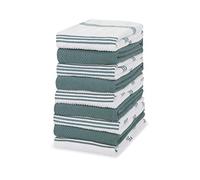 Sticky Toffee - Lot de 9 serviettes de cuisine absorbants 100% coton - 40,6 x 71 cm - Bleu aqua - Idéal pour bar et cuisine