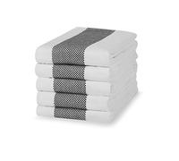 Sticky Toffee Torchon en Coton à Rayures Doubles | Lot de 5 | 100% Coton | Noir | 50 x 70 cm | Absorbant, Verre, Cuisine, Chiffons, Restaurant, Bar