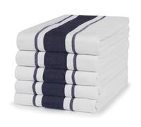 Sticky Toffee torchon en Coton rayé | Lot de 5 | 100% Coton | Bleu nuit | 50 x 70 cm | Chiffons de Cuisine en Verre Absorbant du Bar du Restaurant