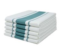 Sticky Toffee torchon en Coton rayé | Lot de 5 | 100% Coton | Bleu Sarcelle | 50 x 70 cm | Chiffons de Cuisine en Verre Absorbant du Bar du Restaurant