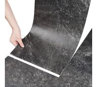 Stickyart Dalles Pvc Adhesives Sol Effet Marbre Noir Rouleau 60X30cm 15Pièces Revetement de Sol Carreaux Adhesif Cuisine Stickers Credence Adhesive Pour Cuisine Salle de Bain Dalle Pvc Adhesive Murale
