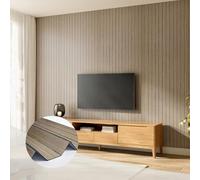 Stickyart Panneau Mural Decoratif Imitation Bois 3D Résistant 90cmX400cm Dalle PVC Adhesive Murale Effet Bois Gris Marron Panneaux Muraux Adhesif Chambre Plaque Revetement Mural Cuisine Côté De L'îlot