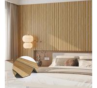Stickyart Panneau Mural Decoratif Imitation Bois Marron Résistant 60cmX500cm Panneau Mural Bois Vintage Dalle PVC Adhesive Murale Salon Panneaux Muraux 3D Chambre Plaque PVC Murale Insonorisation