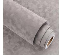 Stickyart Papier Adhesif pour Meuble Velours Gris 30X200cm Papier Peint Adhesif Mural Gris Toucher Délicat Décoratif Vintage Auto-Adhésif pour Meuble Velour pour Salon Armoire Chambre Tiroir