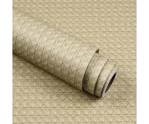 Stickyart Papier Peint Adhesif Mural Marron Effet Rotin 40cm x 400cm Adhesif pour Meuble Revêtement Murale Décolleuse Papier Peint Crédence Cuisine Imperméable Amovible pour Chambre à Coucher