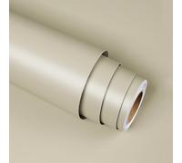 Stickyart Papier Peint Autocollant Beige 30cm x 400cm Film Adhésif pour Meuble Revetement Adhesif Meuble Imperméable Amovible Uni-Colore pour Salle de Bains Cuisine Chambre à Coucher Salon Beige