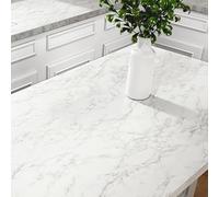 Stickyart Papier Peint Marbre Blanc Amovible Imperméable 30cm X 400cm Rouleau Vinyle Blanc Mat Adhésif Pour Meuble Cuisine Papier Peint Adhésif Mural Pour Chambre Revêtement Mural Salle De Bain Salon