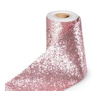 Stickyart Papier Peint Rose Pailleté Imperméable Revêtement Mural PVC Salle de Bain 10cmX400cm Adhésif pour Meuble Rose Film Adhesif pour Meuble Enfant Facile à Enlever Tiroir Boîte à Bijoux Armoire