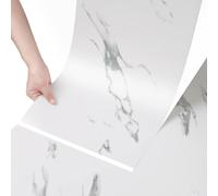 Stickyart Revetement de Sol Marbre Blanc Rouleau 60X30cm 4 Pièces Credence Adhesive Pour Cuisine Imperméable Carrelage Sols Dalles Pvc Adhesives Sols Salle de Bain Dalle Pvc Adhesive Sol Cuisine