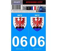 STICKZIF SC06 Autocollant Plaque 06 Nice, Set de 2