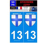 STICKZIF SC13-1 Autocollant Plaque 13 Marseille, Set de 2