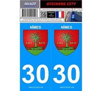 STICKZIF SC30 Autocollant Plaque 30 Nîmes, Set de 2