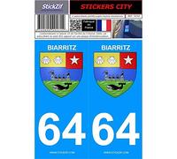 STICKZIF SC64 Autocollant Plaque 64 Biarritz, Set de 2