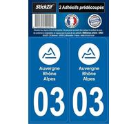 STICKZIF SR03 Autocollant Plaque Département 03, Set de 2