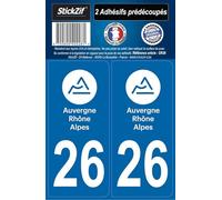 STICKZIF SR26 Autocollant Plaque Département 26, Set de 2