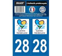 STICKZIF SR28 Autocollant Plaque Département 28, Set de 2