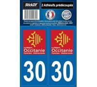 STICKZIF SR30 2 Autocollants Plaque Département 30