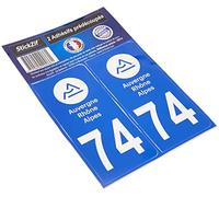 STICKZIF SR74 Autocollant Plaque Département 74, Set de 2
