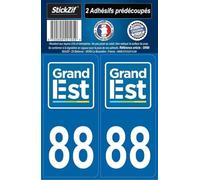 STICKZIF SR88 Autocollant Plaque Département 88, Set de 2