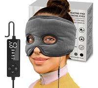 sticro Masque de soulagement des sinus avec chaleur humide avec 3 réglages de température, grand masque électrique pour soulager la pression des sinus, la migraine, les tensions et les maux de tête