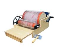 STIDEsknautic Cardeuse à Laine à Tambour Manuelle | Machine à Carder pour Peignage et Mélange de Fibres | Compatible Laine Alpaga Coton Soie | pour Filage Feutrage et Loisirs Créatifs 24cm