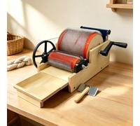 STIDEsknautic Machine à Carder la Laine pour Feutrage Artisanal | Cardeuse à Tambour | Peignage Fin et Mélange Uniforme | pour Réaliser des Projets en Feutre de Laine et Fibres Naturelles 24cm