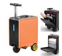 STIDEsknautic Valise Electrique Trottinette, Valise De Voyage Aluminium 20 Pouces, 36L, Blocage TSA Orange