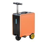 STIDEsknautic Valise Intelligente Électrique avec Siège Intégré, Portable 36 L, Charge 120 kg, Bagage Cabine en Aluminium Orange