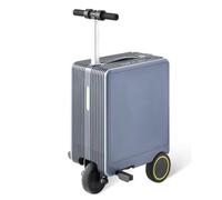 STIDEsknautic Valise Intelligente Électrique avec Siège Intégré, Portable 36 L, Charge 120 kg, Bagage Cabine en Aluminium Grey