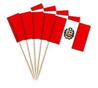 stidsds Lot de 100 cure-dents national drapeau B (Pérou)