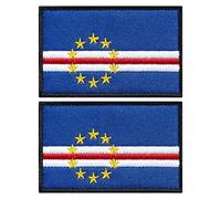 stidsds Lot de 2 écussons brodés en forme de drapeau du Cap-Vert pour vêtements, chapeaux, sacs à dos, décorations de fierté