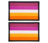 stidsds Lot de 2 écussons brodés motif drapeau lesbien coucher de soleil lesbienne arc-en-ciel gay LGBTQ pour vêtements, chapeaux, sacs à dos, décorations de fierté