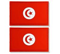 stidsds Lot de 2 écussons en PVC avec motif drapeau tunisien, militaire, pour vêtements, chapeaux, sacs à dos, décorations de fierté