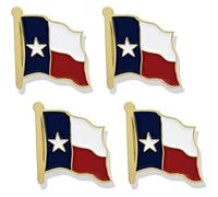 stidsds Lot de 4 pin's en émail avec drapeau américain du Texas pour costume et agitation patriotique en métal pour chapeau et sac à dos, Métal, Alliage.