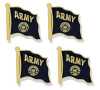 stidsds Lot de 4 pin's en forme de drapeau américain doré - Épingles à revers en émail pour costume et agitation patriotique en métal pour chapeau et sac à dos, Métal, Alliage.