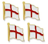 stidsds Lot de 4 pin's en forme de drapeau de l'Angleterre - Épinglettes en émail pour costume et agitant un costume patriotique en métal pour décoration de chapeau et sac à dos, Métal, Alliage.