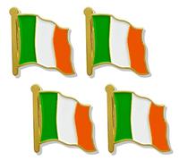 stidsds Lot de 4 pin's en forme de drapeau de l'Irlande - Épinglettes en émail pour costume et sac à dos patriotique en métal pour costume et sac à dos, Métal, Alliage.