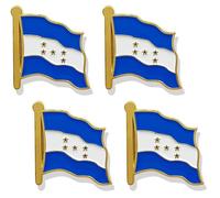 stidsds Lot de 4 pin's en forme de drapeau du Honduras - Épinglettes en métal émaillé pour costume et sac à dos - Pour costume patriotique et agitant, Métal, Alliage.