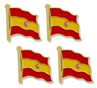 stidsds Lot de 4 pin's en forme de drapeau espagnol - Épinglettes en émail pour costume et sac à dos patriotique en métal pour costume et sac à dos, Métal, Alliage.