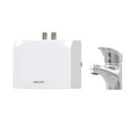 STIEBEL ELTRON Mini chauffe-eau hydraulique instantané DNM 3 + MAE-W avec robinet pour lavabo à main, 3,5 kW, avec prise 230 V, certifié VDE, 205970